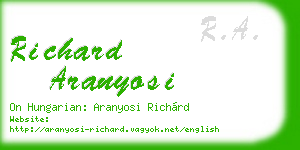 richard aranyosi business card